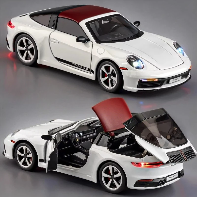 

Alloy Car Model 1:32 Porsche 911 Super Car Simulation Sound Light Collection Ornament Diecast Voiture Boyfriend Gift Birthday