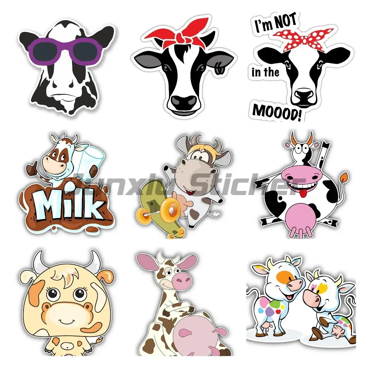 

Симпатичная наклейка в стиле кантри коровы, наклейка для ноутбука, водонепроницаемая виниловая наклейка для автомобиля, телефона, бутылки с водой - наклейка с изображением коровы