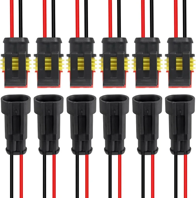 

2 Pin Car Waterproof Connector IP67 Sealed Male Female Plug Socket Auto Electrical Wire Terminal for Car Motorcycle LED Light