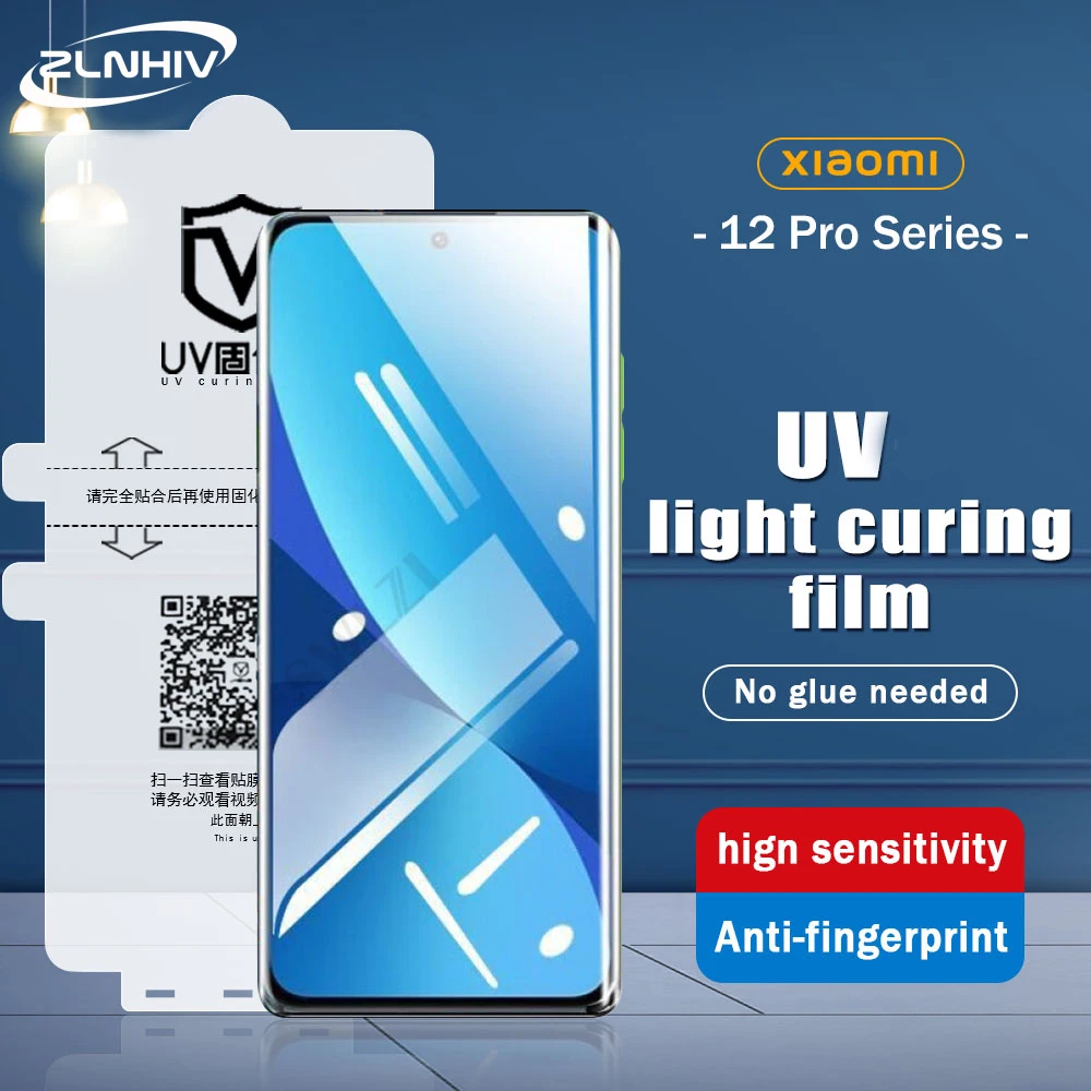 ZLNHIV screen protector For xiaomi 13 pro 12 12s 12x 10 11 Ultra civi 2 1s Mix 4 10s UV light curing film Not Glass protective