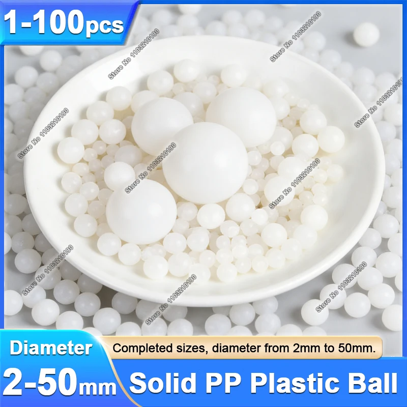 1-100Pcs Solid PP Plastic Ball Rolling White Polypropylene Balls 2/2.381/2.5/3/3.175/3.5/3.969/4/4.5/4.763/5/5.556/6/6.35/7-50mm