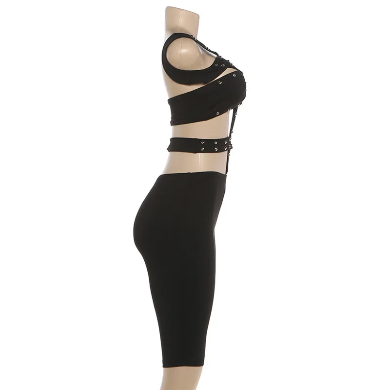 2026 Neuheiten Sommer Damenmode Trendige Overalls Personalisierter Nietenverzierter Sexy Ausgeschnittener Einteiler Figurbetonter Jumpsuit – Detail 7