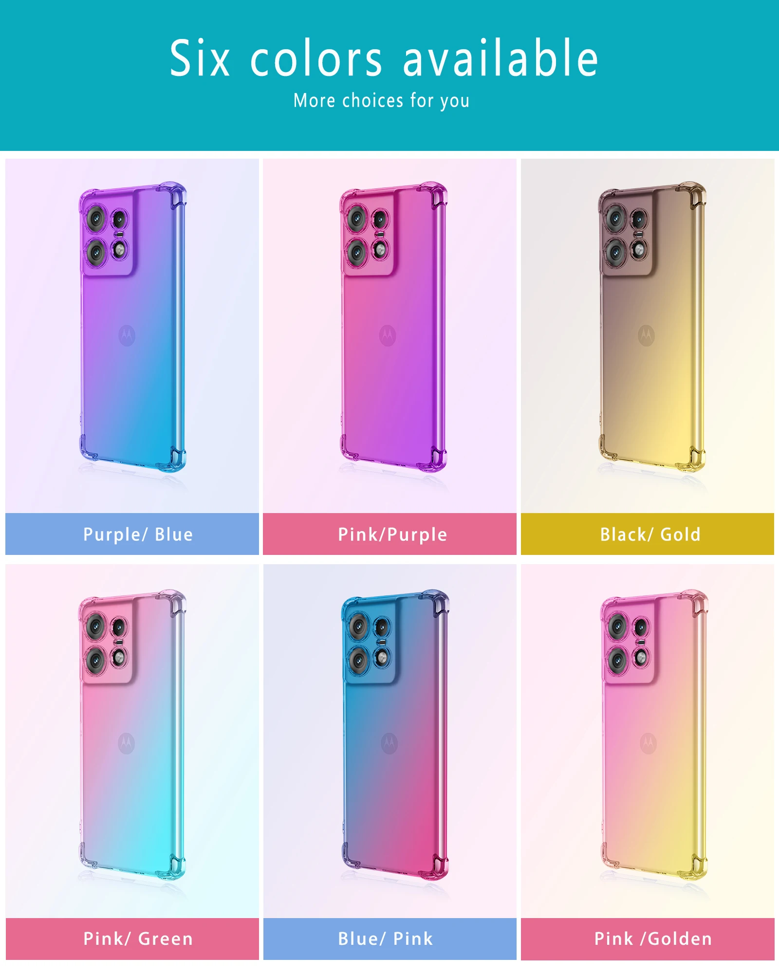 Phone Case For Moto Edge 50 Pro/Edge 50 Ultra/Edge 50 Fusion Clear Cute Gradient Slim Anti Scratch Flexible TPU Shockproof Cover