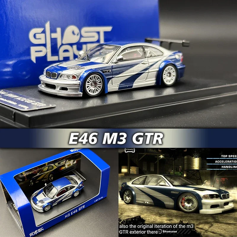 

Коллекционная модель автомобиля GP 1:64 E46 M3 GTR NFS9, литый под давлением, коллекционные миниатюрные игрушки, призрачный плеер