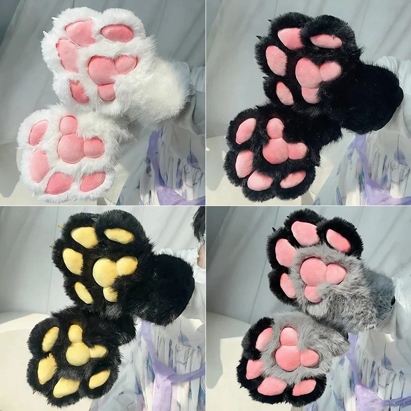 Anime Convention Performance Party Holiday Furry Canine Beast Paw Gloves Hand Paws Cosplay Cute Mittens, Fursuit Claw Props Gift view 5