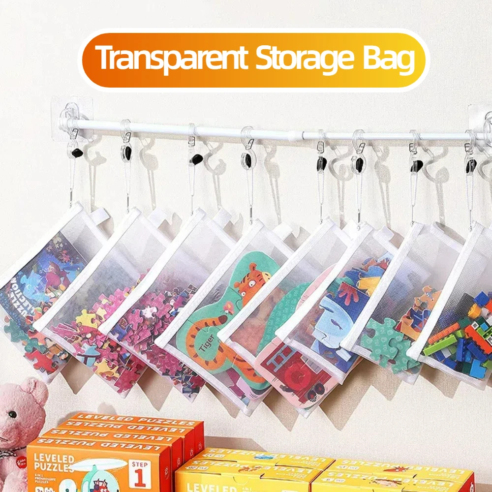 8 قطع من أكياس شبكية بسحاب، 3 مقاسات، أكياس شبكية بسحاب، حقائب سفر شفافة مقاومة للماء، حقائب مستندات للوازم المكتبية مع سحاب