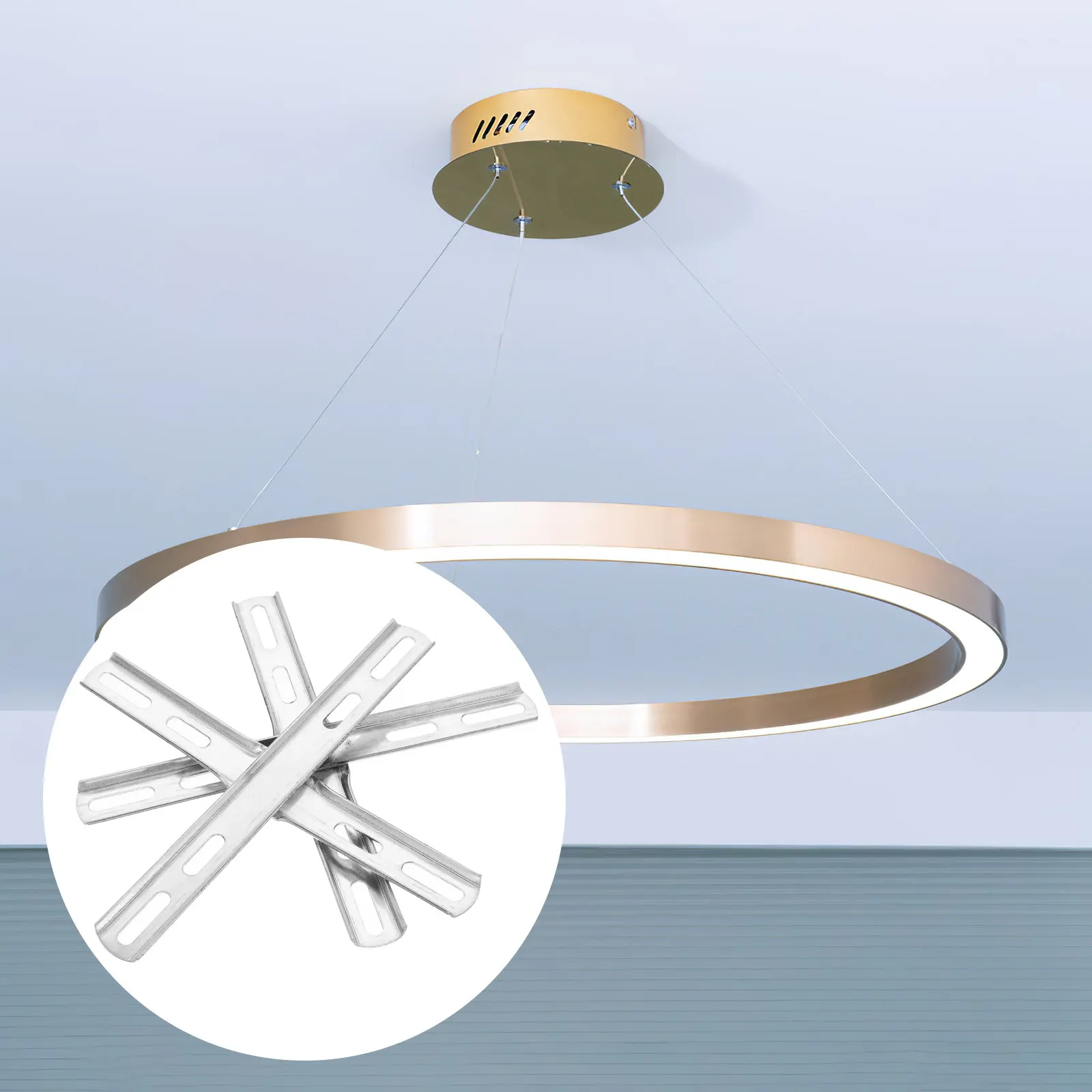 Cross Light Fixture Mounting Brackets for Ceiling Lamps – Metal Chandelier Canopy Light Mount, Stable Fixing