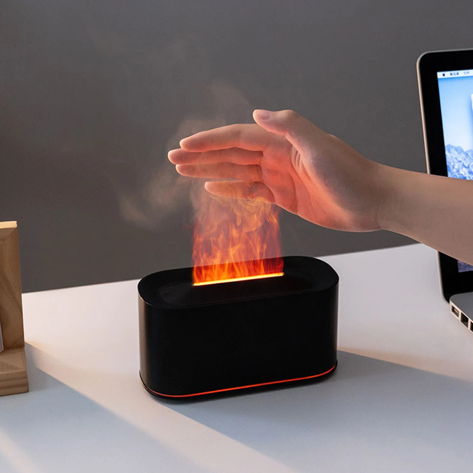 

Увлажнитель воздуха с пламенем и 7-цветным световым аромадиффузором с защитой от автоматического выключения, диффузор, увлажнитель воздуха для домашнего офиса, спальни