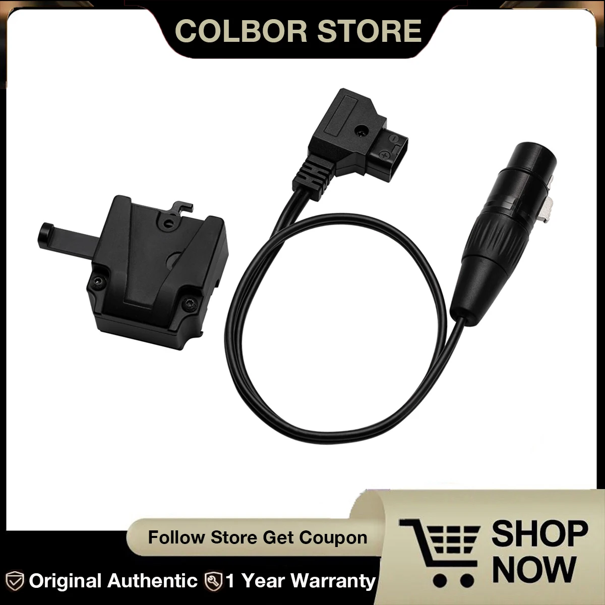 

COLBOR VM3 V-Mount Adapter with D-Tap to XLR Cable for COLBOR CL220 CL220M CL220R CL330 CL330M LED Video Light