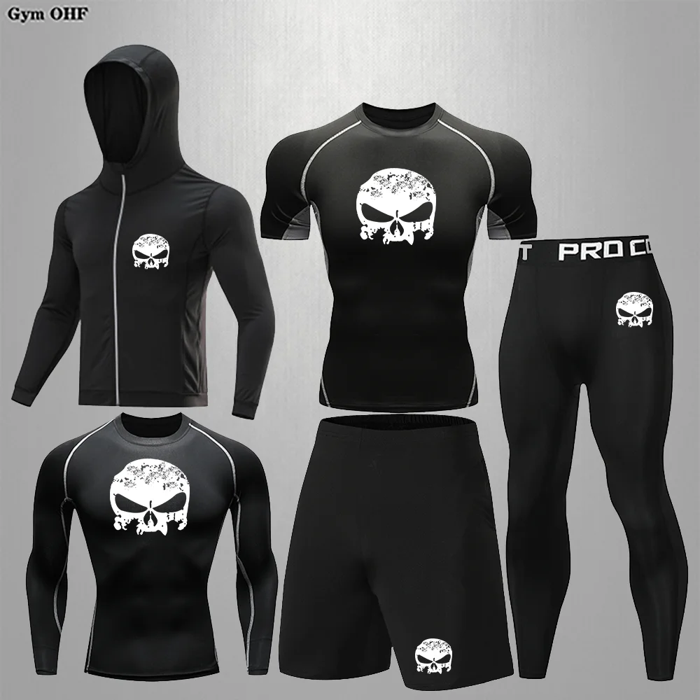 Superhero Skull Kids Sportswear MMA Bjj Boxing Jersey Sports T Shirt Boy\'s Jiu Jitsu Gym Fitness Rashguard For Children