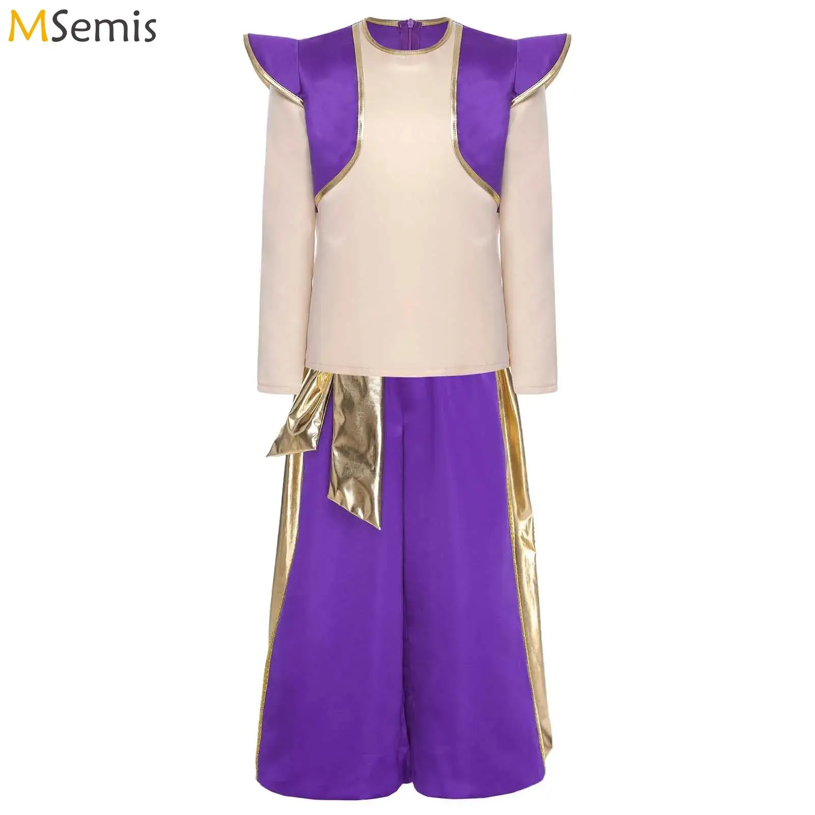 

Boy Arabian Prince Cosplay Costume Shirt Top Harem Pants Set Halloween Party Carnival Fairy Tales Arabian Prince Lamp Elf Costum