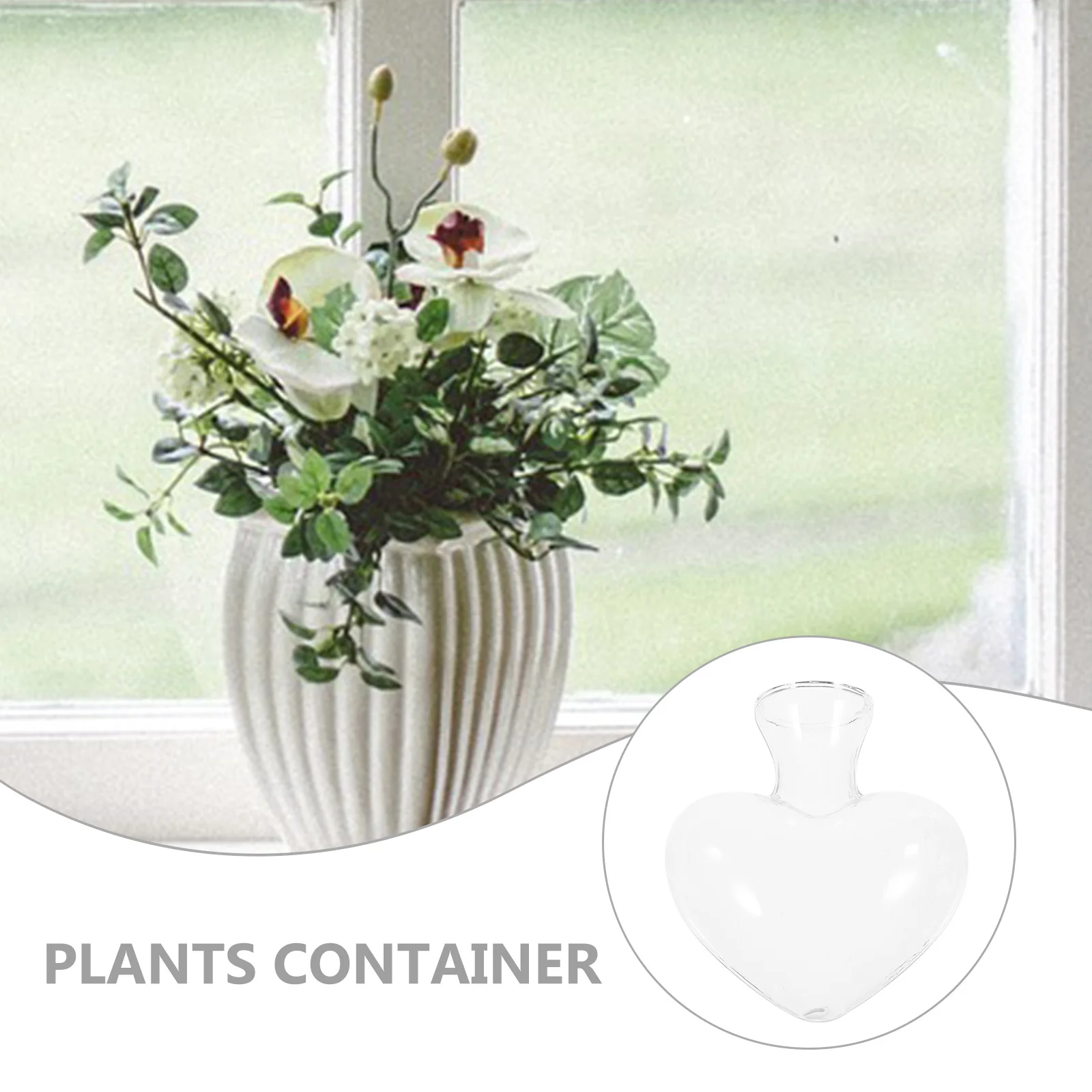 

3Pcs Creative Heart Shaped Glass Vase Hydroponic Plant Holder Decorative Flower Planter for Home Office Hydroponic Flower Vase
