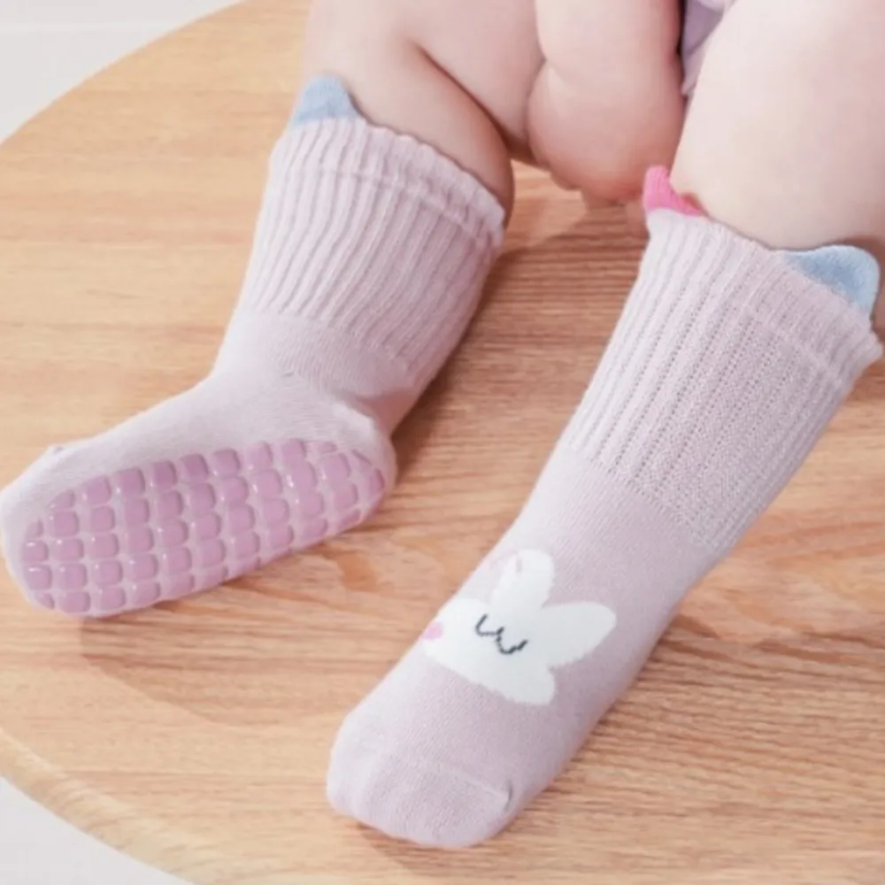 Spring autumn babie floor socks for children long sock anti-slip newborns and toddlers sokken cartoon animal cotton socks baby