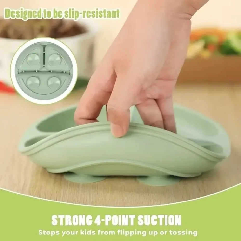 

Silicone Material Baby Sucker Plate BPA Free Suction Design Silicone Dining Plate Feeding Bowls Training Tableware