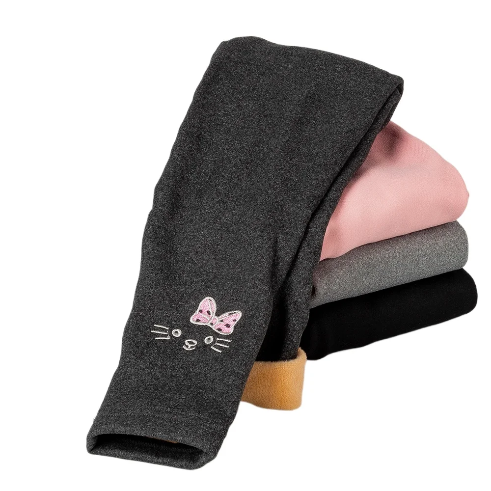 فتاة الشتاء طماق الصوف مبطن الجوارب الحرارية ملابس خارجية متعدد الألوان الخريف الشتاء لطيف الاطفال قيعان سميكة بناطيل تدفئة