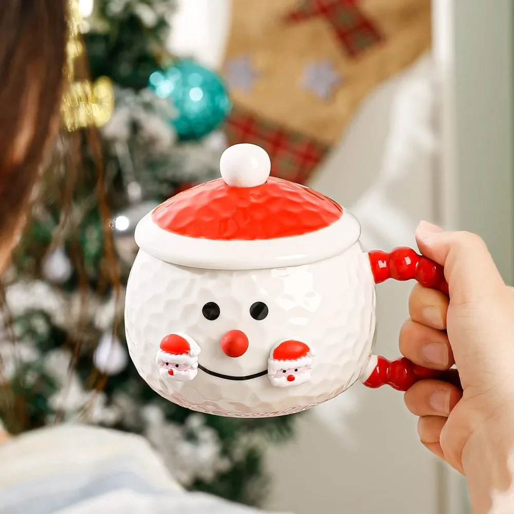 

3D Cartoon Creative Christmas Coffee Cup, 320ml Mug Gift, Ceramic Home Breakfast Milk Drinking Utensil Decoration Ornament