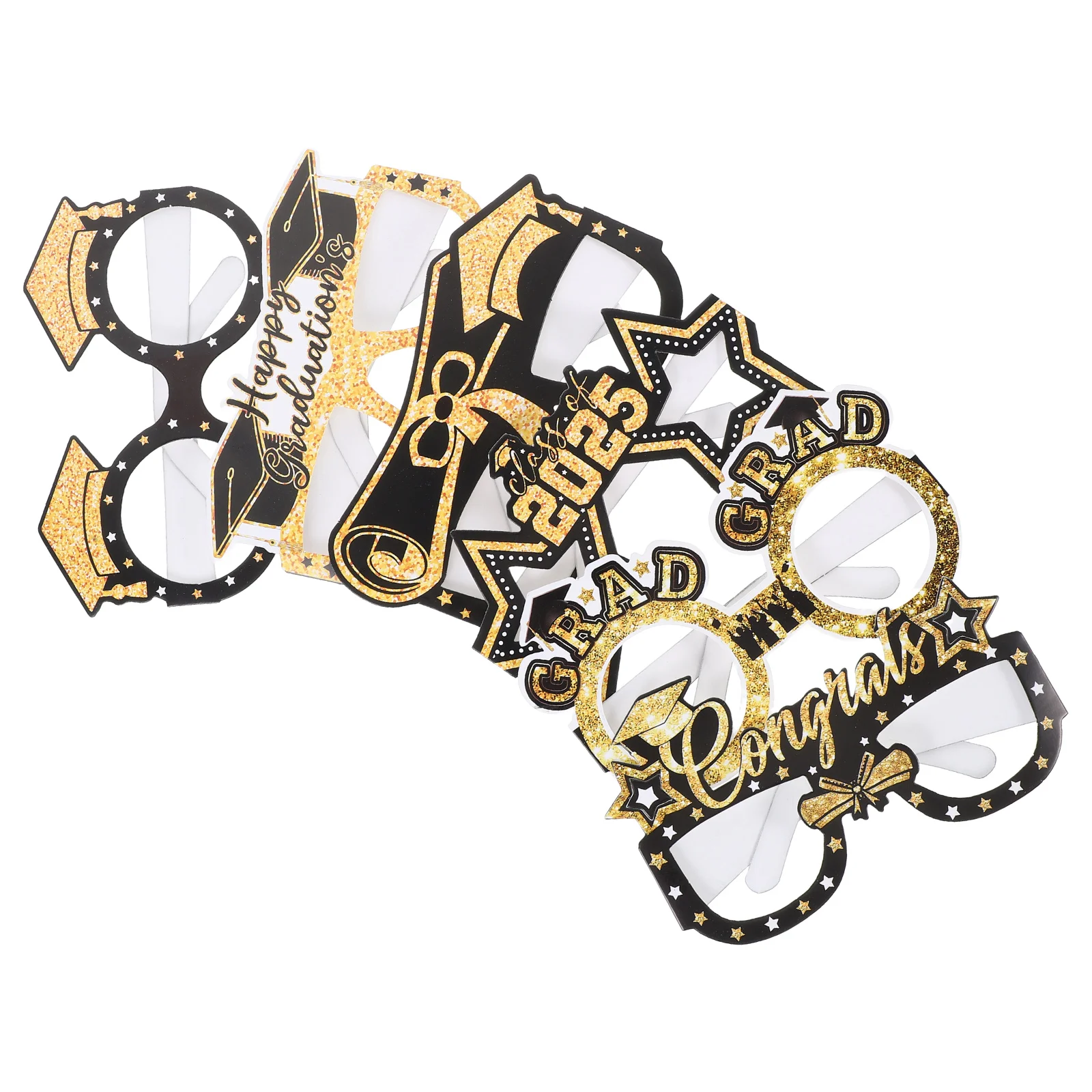 

6pcs Graduation Party Glasses Photo Props 2025 Fashion Eyewear Novelty Paper Lightweight Comfortable Prom Accessories Christmas