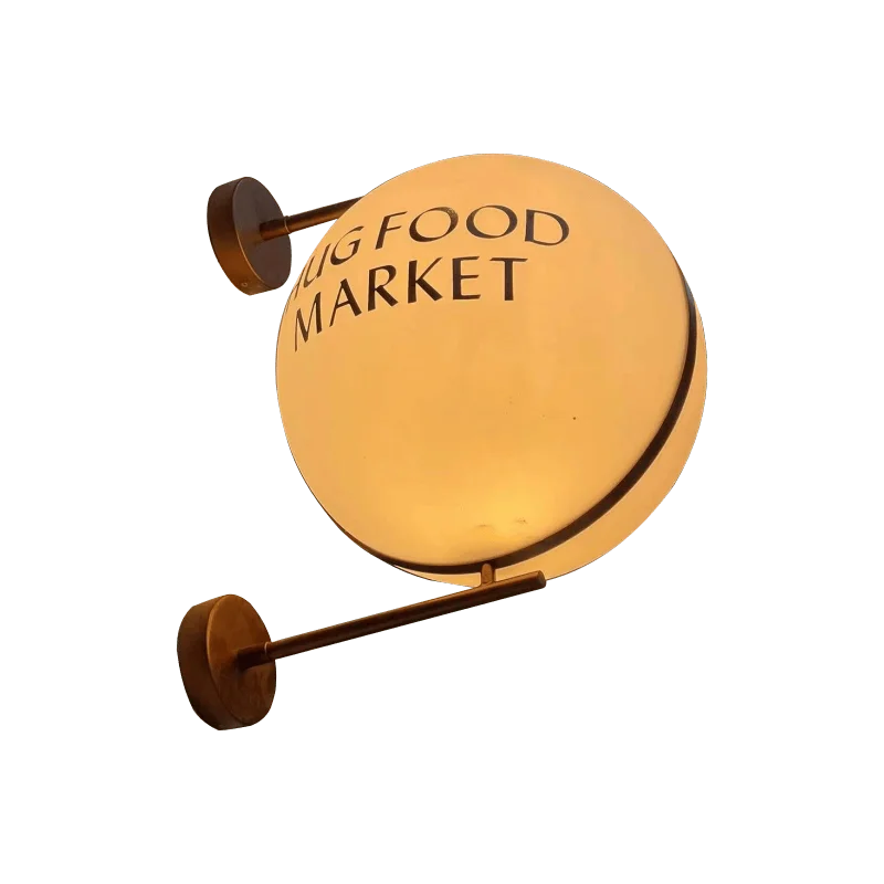 Durable Custom Acrylic Spherical Light Box Outdoor Storefront Sign Hanging Display Sign
