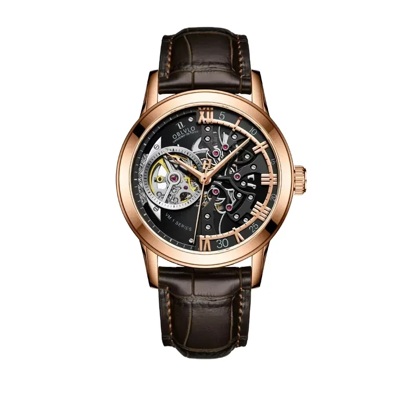 

High End Stainless Steel Automatic Fashion Luminous Japan Movement Male Skeleton Wrist Mechanical Watches