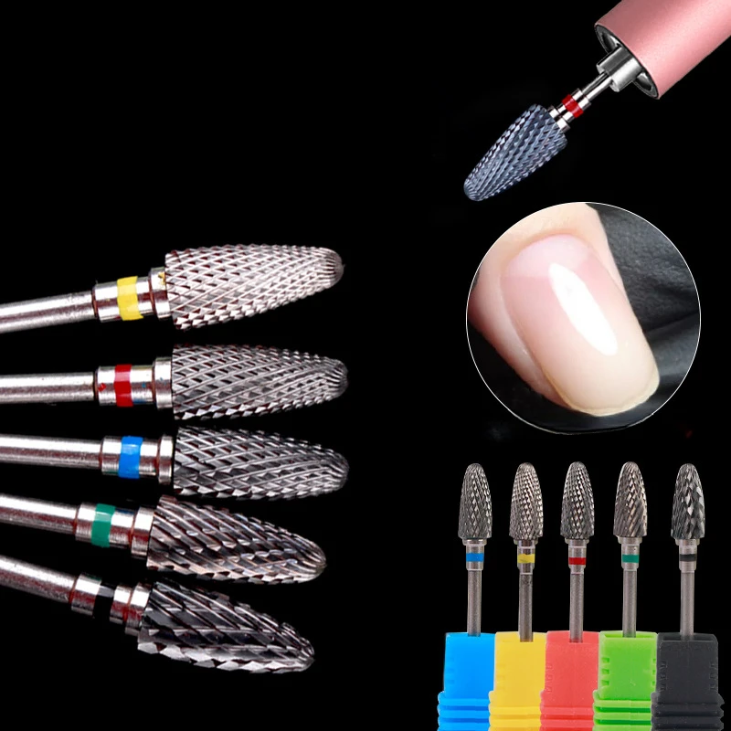 رأس مثقاب الأظافر يزيل بسرعة درع رصاصة على شكل رأس تلميع السيراميك عالي المقاومة للاهتراء من كربيد تدريبات مانيكير كهربائية