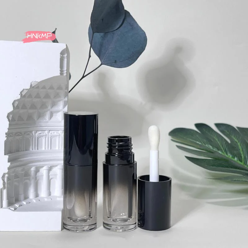 1/5 قطعة 6 مللي أنابيب ملمع الشفاه الفارغة المستديرة مع فرشاة الإبهام حاويات تعبئة ملمع الشفاه لأحمر الشفاه بنفسك وزيوت الشفاه