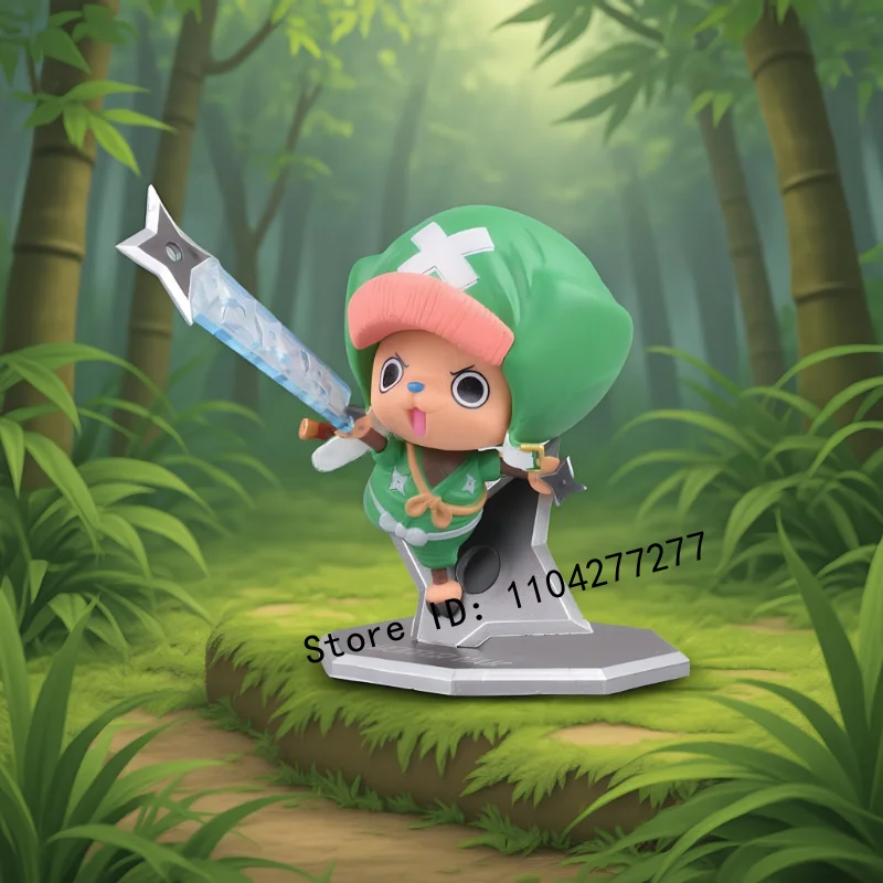 Anime One Piece Tony Tony Chopper Wano Ninja Figure, PVC Statue with Exchangeable Hands, Desktop Ornament Collectible Toy