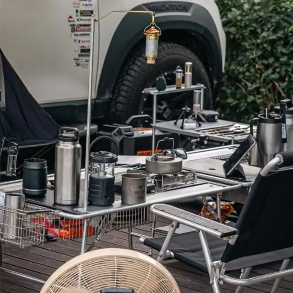 

Desktop Light Pole 1/4 Thread Portable Picnic Light Pole Outdoor Camping Lamp Post for Camping Fishing Picnic BBQ