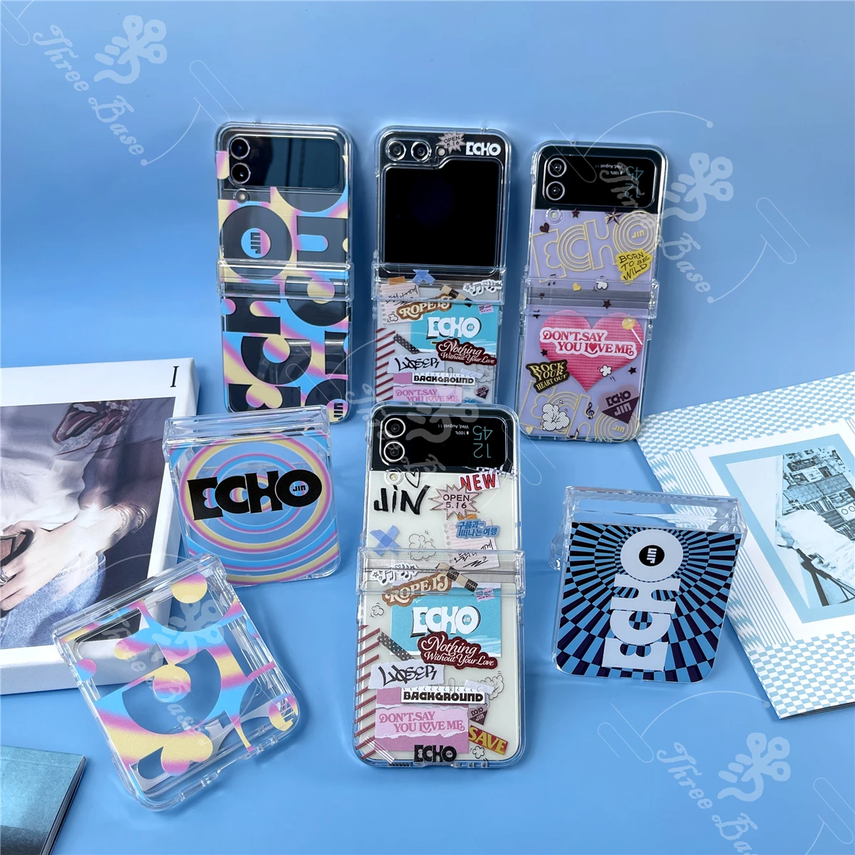 

Threebase Phone case JIN Echo For Samsung Galaxy Zflip 7 Zflip 6 Zflip 5 Zflip 3 Zflip 4 With Hinge Anti Shock Drop Proof Cover