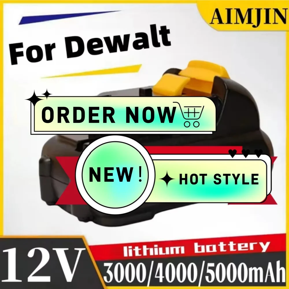 

for Dewalt DCB120 12V 3000/4000/5000mAh Battery DCB127 DCB121 DCB100 DCB101 DCD700 Lithium-ion Rechargeable Tools Batteries