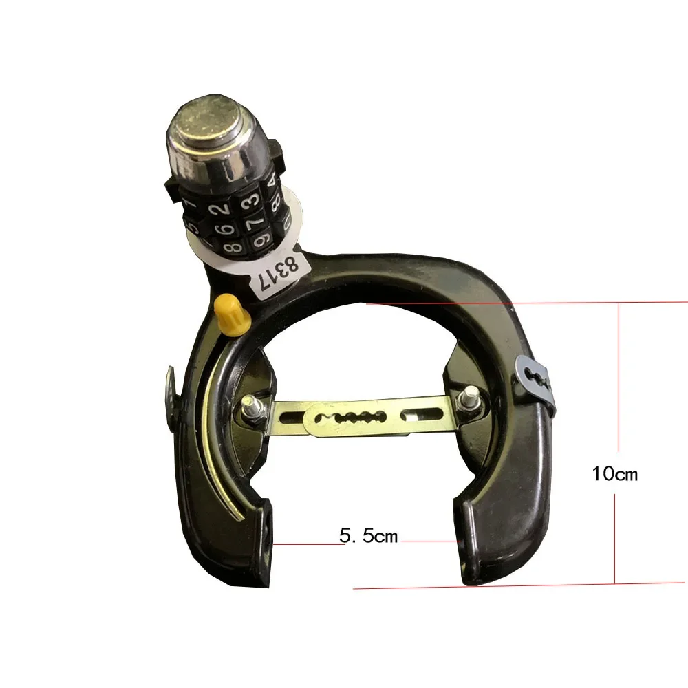 Candado de herradura de acero para bicicleta, contraseña de seguridad, candado de 4 dígitos, combinación antirrobo, código de número, accesorios de