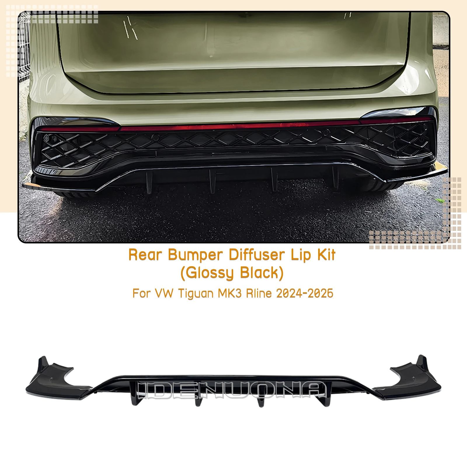 

Задний бампер автомобиля, спойлер, кронштейн для губ, нижняя накладка сплиттера для Volkswagen VW Tiguan MK3 Rline 2024-2025