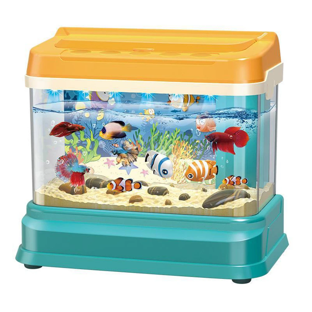 

Artificial Mini Aquarium Electric Fish Tank Simulation Underwater World Magnetic Fishing Interactive Toys For Children