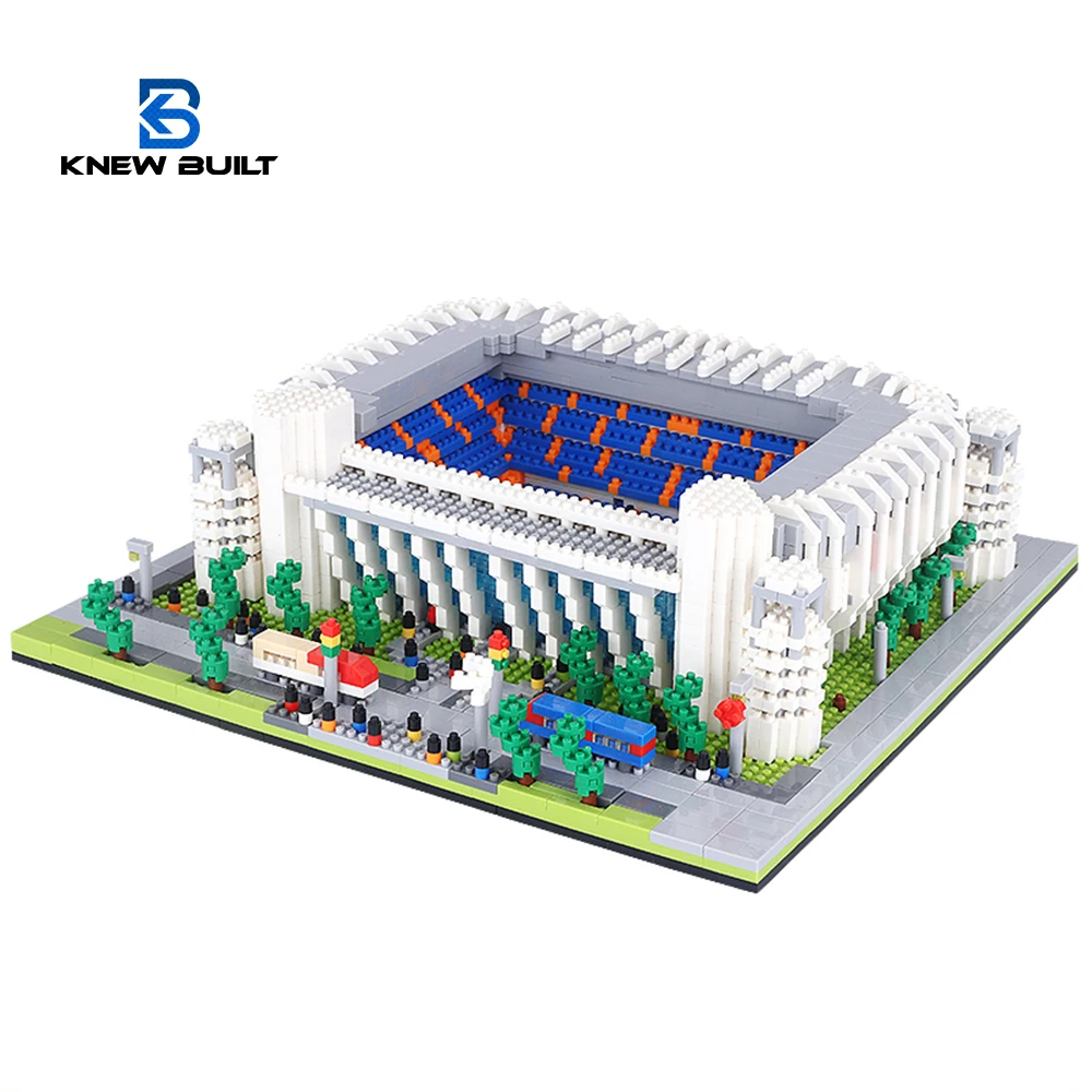 

KNEW BUILT Madrid Style Soccer Stadium Model Micro Mini Block Kit for Adult Assemble Football Fans Field Brick Set 3D Puzzle Toy