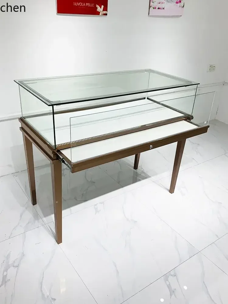 O17- Jewelry Display Cabinet High-end Stainless Steel Luxury Diamond Jade Counter Watch Jewelry Display