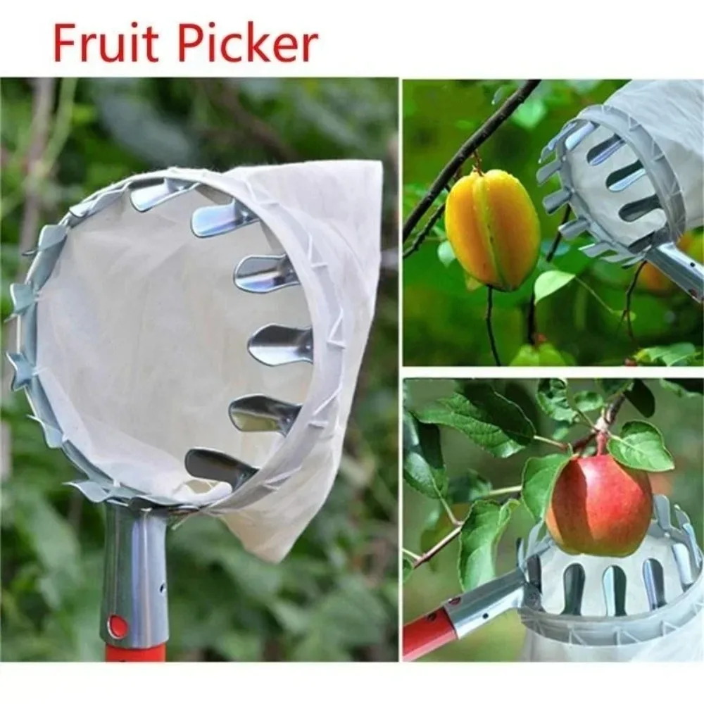 

Portable Fruit Picker Tool Detachable Metal Cherry Picker Tool Durable Handheld Fruit Picker Basket Head Farm Garden Supplies