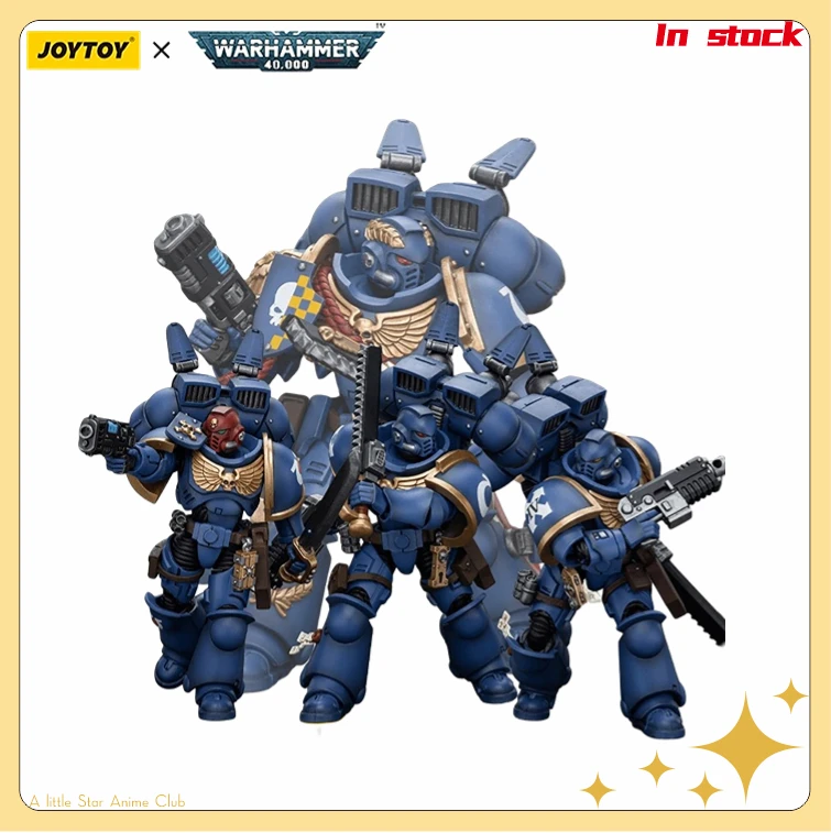 

In Stock Original JOYTOY Warhammer 40K 1/18 Action Figures Ultramarines Jump Pack Captain Intercessors Anime Model Toys Gift