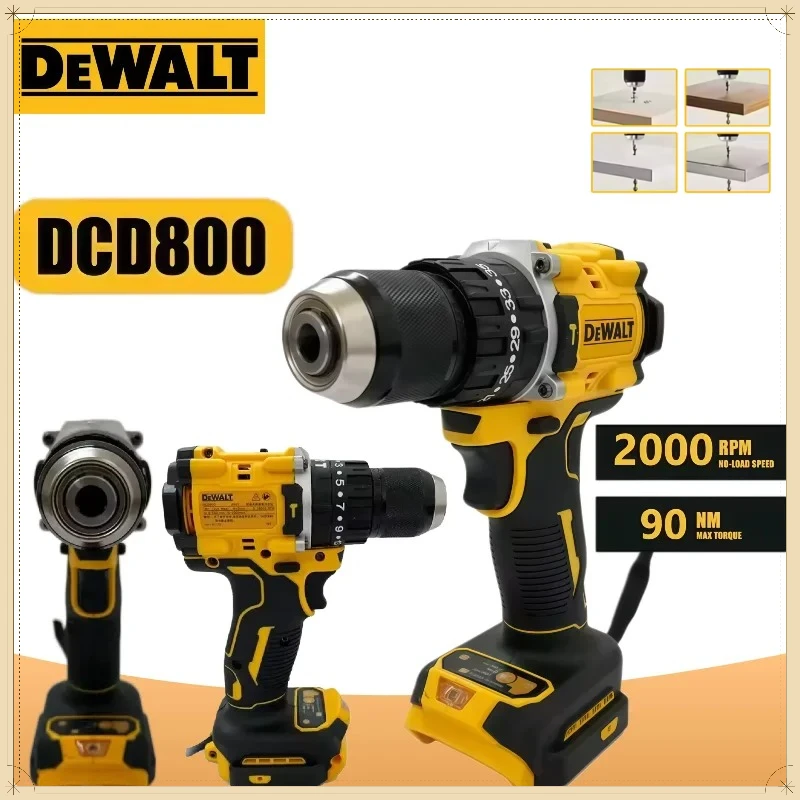

Dewalt Cordless Impact Drill DCD800 2000RPM 1/2 Inch Brushless Electric Screwdriver Lithium Electric For 20V Battery Tool