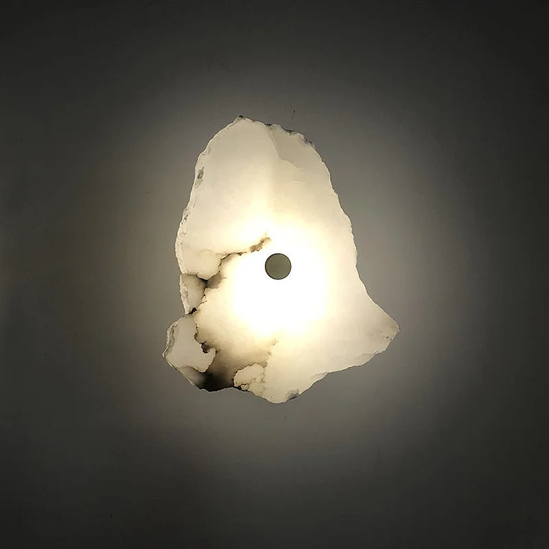 luxury postmodern Spanish marble wall lamp simple hotel living room bedroom bedside alabaster lights