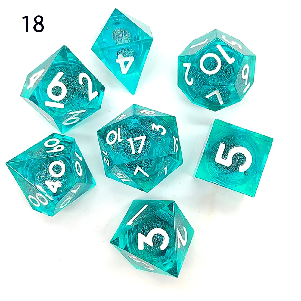 DND Quicksand Resin Dice Sharp Edge Polyhedral Resin Dice D+D Set For Dungeon and Dragon Pathfinder Role Playing Game(RPG)/MTG