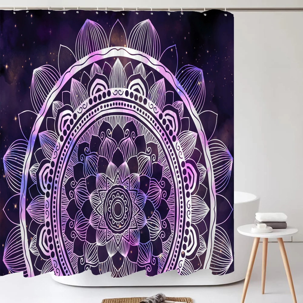 

Mandala Printed Shower Curtain Waterproof Polyester Curtain With Hook Bathroom Decorative Curtain 3D Shower curtains 240*180cm