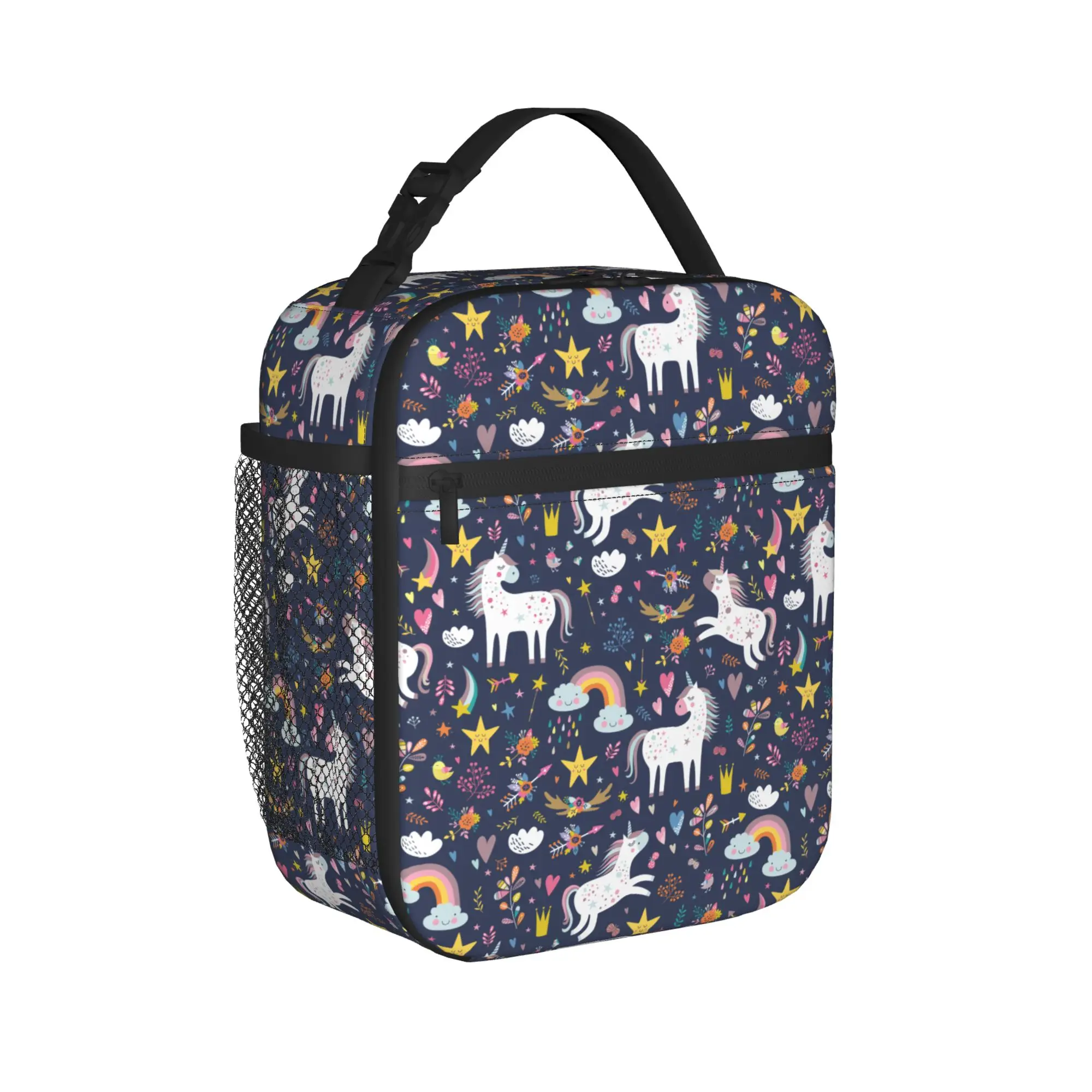 Cartoon Cute Unicorn Thermal Insulated Lunch Bag for Work Floral Portable Food Container Bags Thermal Cooler Lunch Boxes