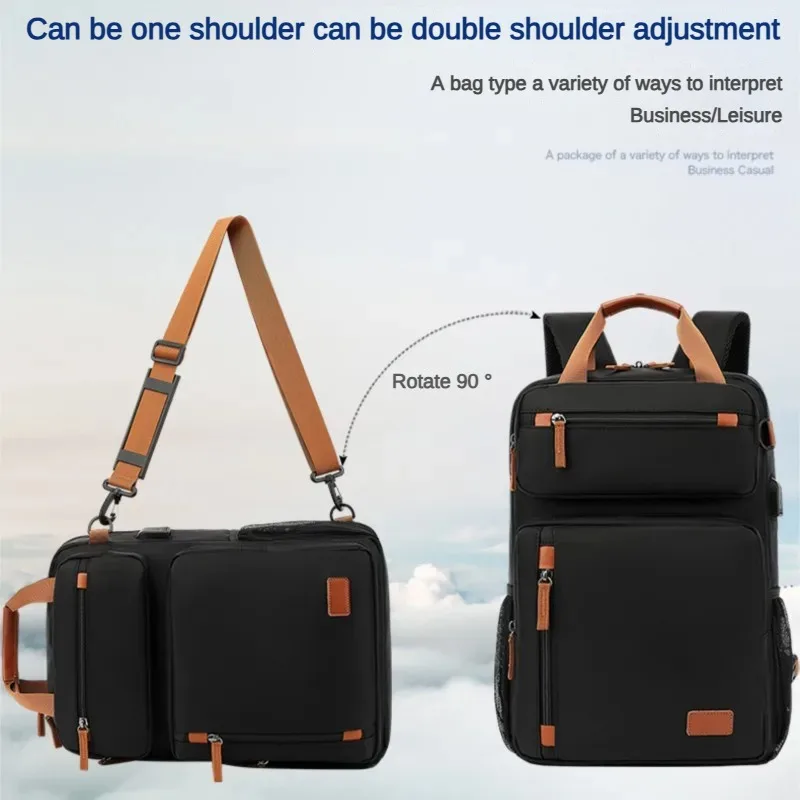 Bolsa de viagem expansível masculina com porta USB impermeável multifuncional de grande capacidade crossbody bolsa para laptop tote mochila hombre