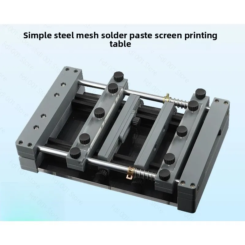 Manual Screen Printing Machine for PCB - Compact Benchtop Solder Paste Stencil Printer 150x150mm Printing Area