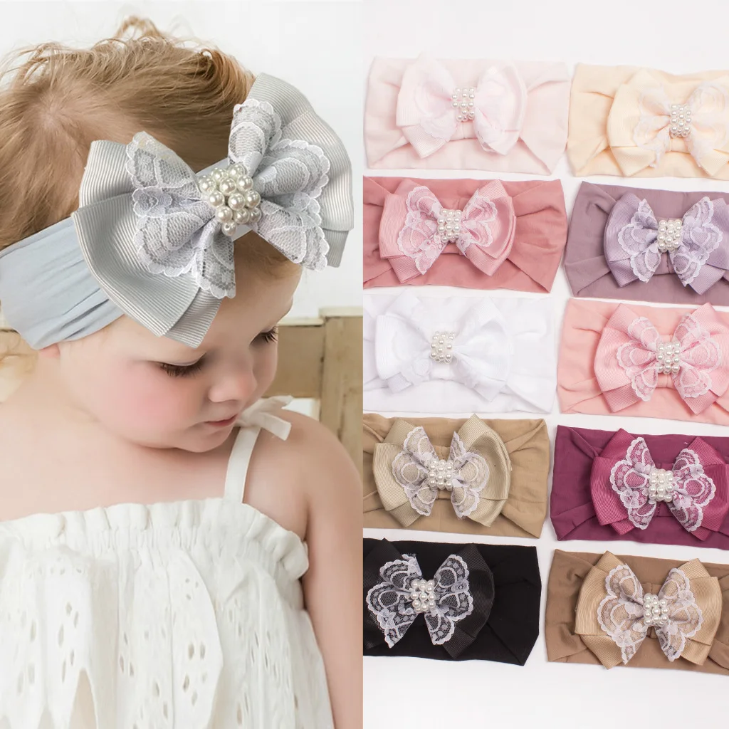 1 Piece Baby Headband Flower Toddler Infant Kids Hair Accessories Girl Newborn Bow Turban Bandage Headwear Headwrap Gift