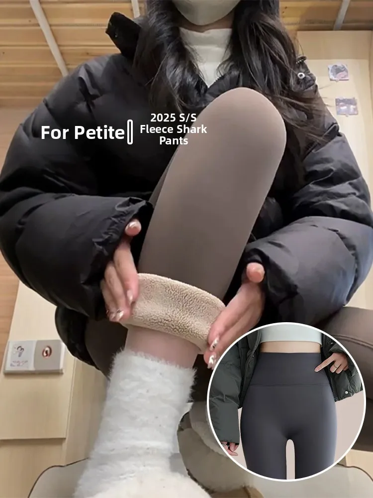 

Thiened Fce брюки из овчины с высокой талией, брюки для йоги, теплые плотные эластичные осенне-зимние женские повседневные брюки с высокой талией