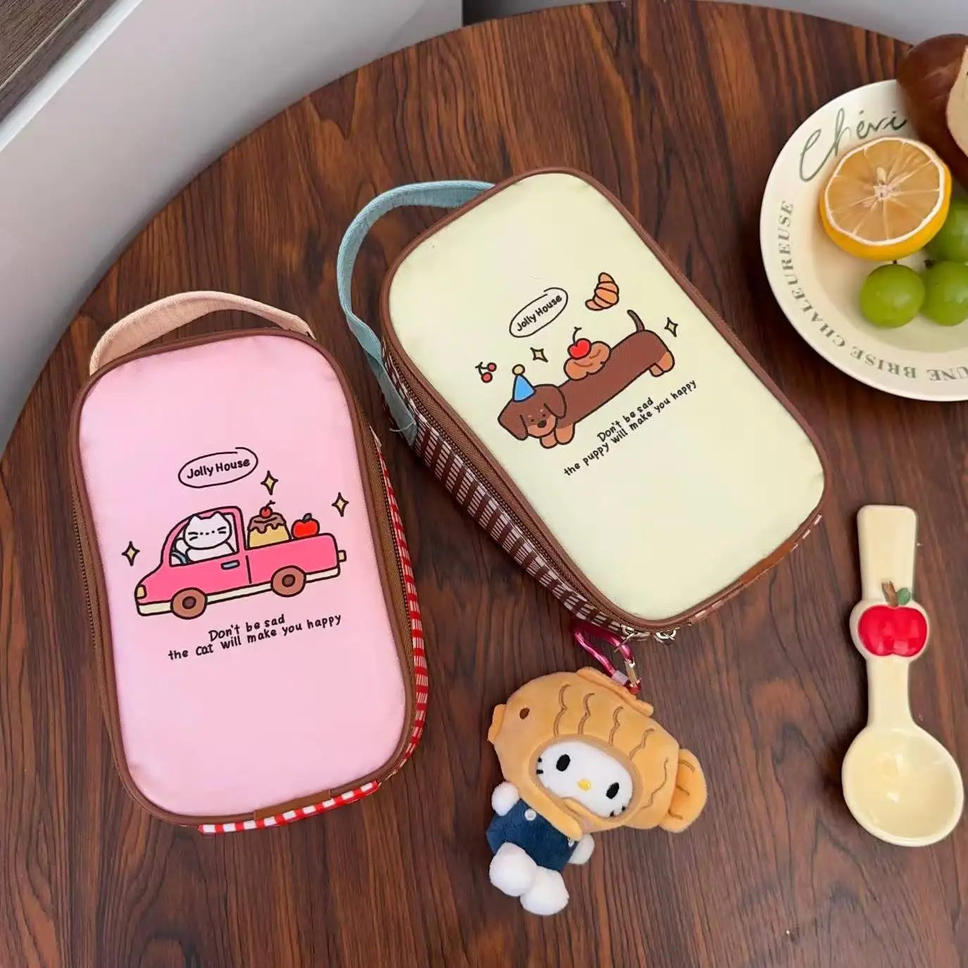 Niedliche tragbare Lunchbox-Tasche, große isolierte Tasche für Studenten und Büroangestellte, Frühstückstasche mit hohem ästhetischem Wert – Detail 12