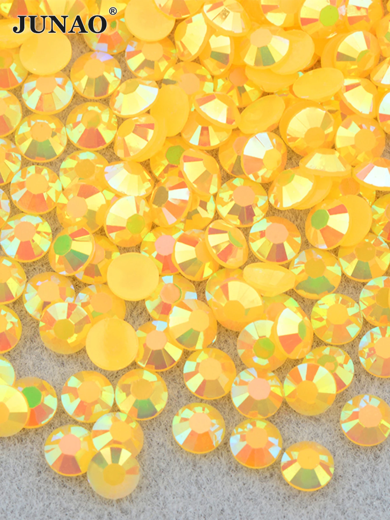 

JUNAO 2mm 3mm 4mm 5mm 6mm Jelly AB Resin Round Crystal Rhinestone Bulk Non Hotfix Stones For Nail Art Decoration