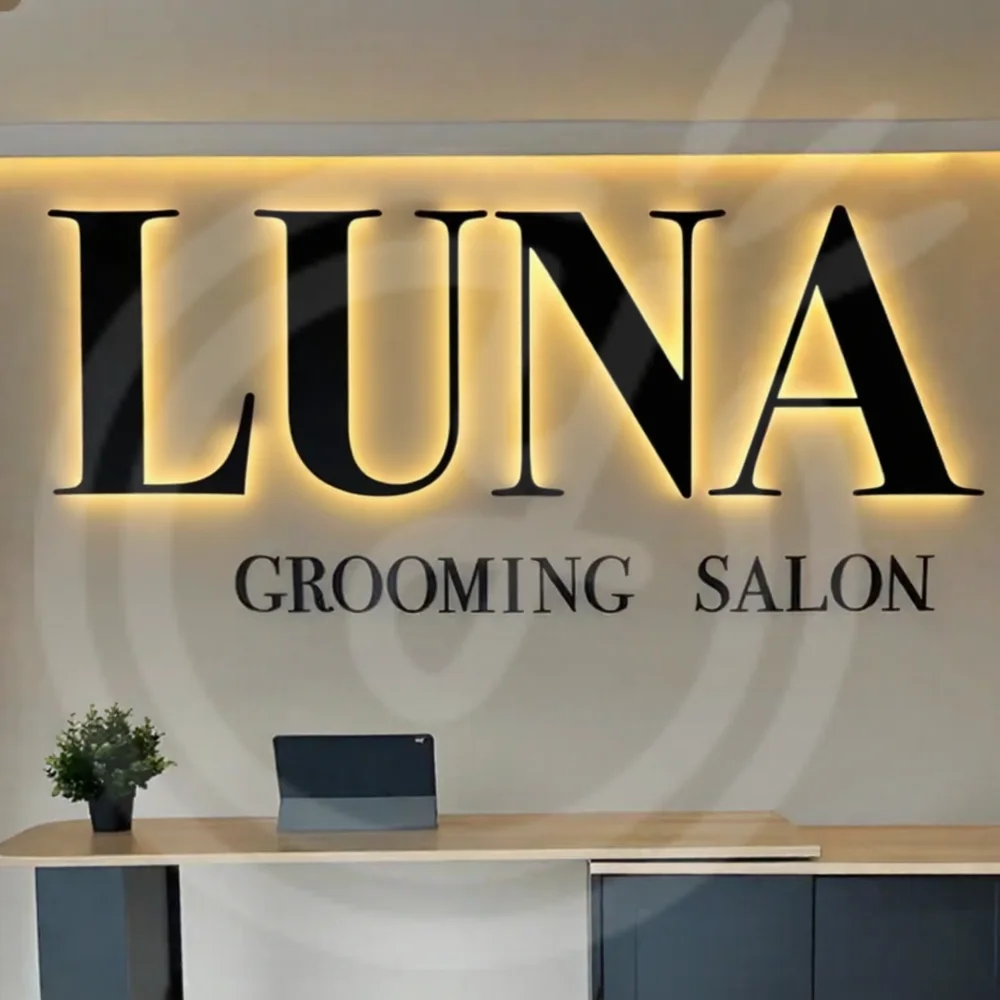 

Custom LED Backlit Letters Sign 3D Illuminated Metal Light Up For Outdoor Business Storefront Waterproof Advertising Signage