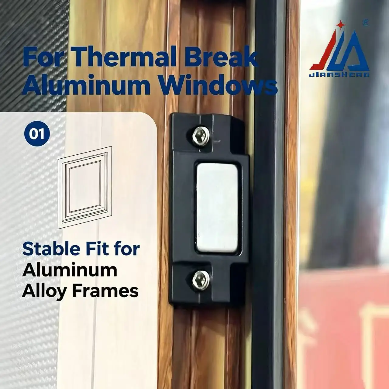 Magnetic Lock Buckle for Thermal Break Aluminum Windows, Casement Window Catch, Screen Window Hardware Accessory