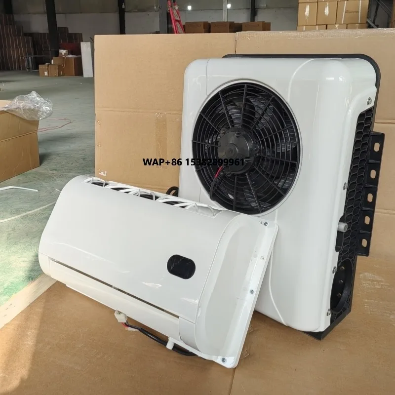 مصنع الجملة 24 فولت 12 فولت شاحنة مكيف الهواء التيار المتناوب النائم العالمي العربة 12 فولت RV وقوف السيارات برودة الكهربائية سبليت مكيف الهواء